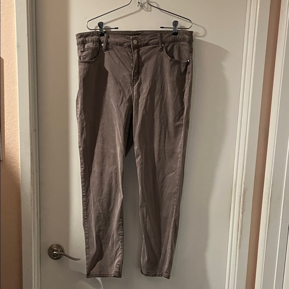 Chico’s five pocket so slimming ankle jeans.